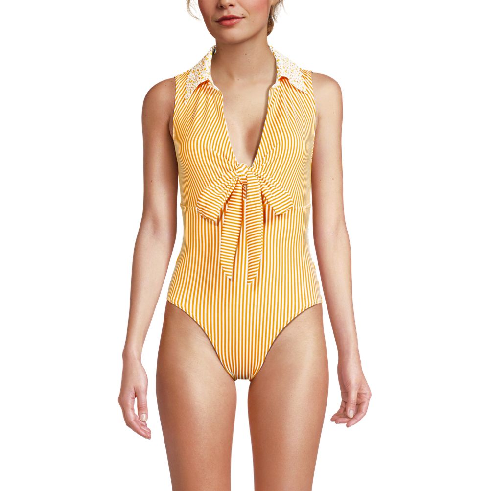 ウエア MONTURA RAPALLO POLO ONE PIECE WOMAN Women's Polo High Leg One Piece Swimsuit | Lands' End