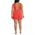 Women's Plus Size Polo Collar Tie Front Swim Dress Swimsuit, alternative image