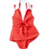 Women's Polo Collar Tie Front Swim Dress Swimsuit, alternative image