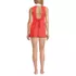 Women's Polo Collar Tie Front Swim Dress Swimsuit, alternative image