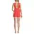 Women's Polo Collar Tie Front Swim Dress Swimsuit, Back