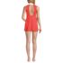 Women's Polo Collar Tie Front Swim Dress Swimsuit, Back