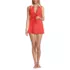 Women's Polo Collar Tie Front Swim Dress Swimsuit, Front