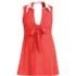Women's Polo Collar Tie Front Swim Dress Swimsuit, Front
