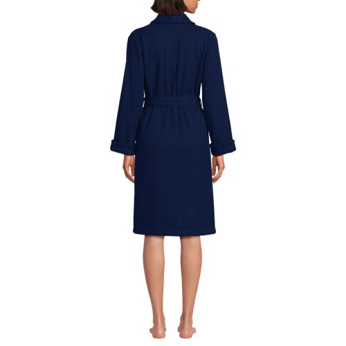 Women's Cotton Terry Knee Length Spa Bath Robe, Back