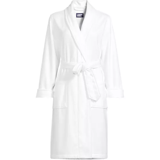 Women's Plus Size Cotton Terry Knee Length Spa Bath Robe - primary