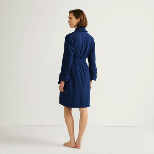 Women's Cotton Terry Knee Length Spa Bath Robe, Back