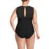 Women's Plus Size Mesh Ribbed High Neck Tankini Top, Back