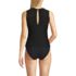 Women's Mesh Ribbed High Neck Tankini Top, Back