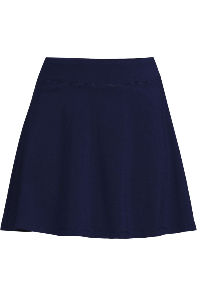 Lands' End Women's Plus Size Active Adaptive Lycra Skater Skorts In Blue