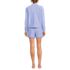 Women's Cotton Poplin 2 Piece Pajama Set - Long Sleeve Top and Shorts with Piping, Back