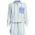 Women's Cotton Poplin 2 Piece Pajama Set - Long Sleeve Top and Shorts with Piping, Front