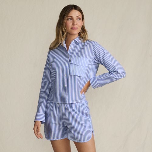Women's Long Sleeve Print Flannel Pajama Top