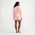 Women's Cotton Poplin 2 Piece Pajama Set - Long Sleeve Top and Shorts with Piping, Back