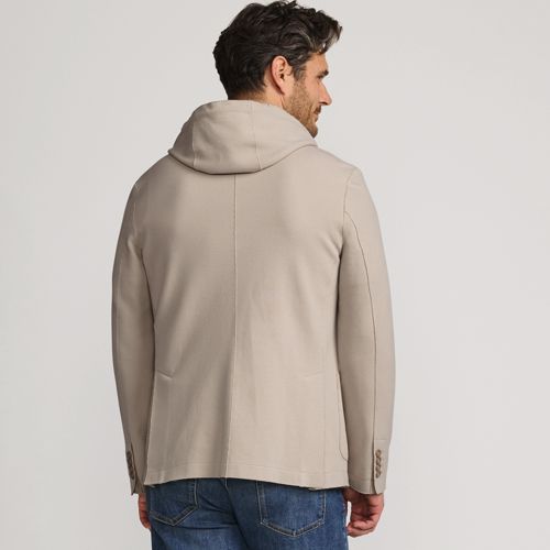  Lands' End Strick-blazer Mit Abnehmbarer Kapuze, Herren, Größe:44-46 Regular, Weiß, Elasthan/baumwoll-mischung/polyester-mischung, By Lands' End 