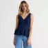 Women's Lightweight Jersey Peplum V-Neck Tank Top, Front
