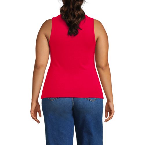  Lands' End ärmelloses, Geripptes Top, Damen, Größe:56-58 Plus, Pink, Elasthan/viskose/viskose-mischung, By Lands' End 