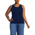 Women's Plus Size Drapey Rib Skimming Tank Top, Front