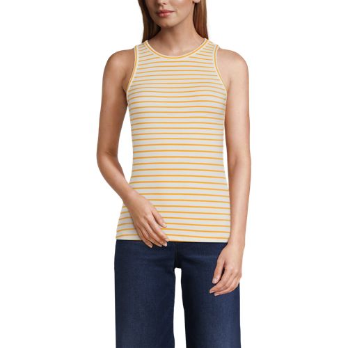 Women's Drapey Rib Fitted Tank Top, Front