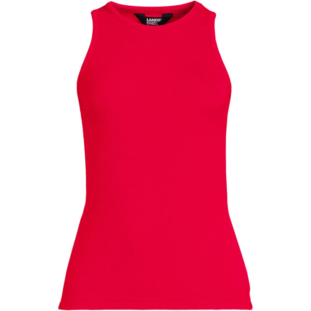 Women's Drapey Rib Fitted Tank Top | Lands' End