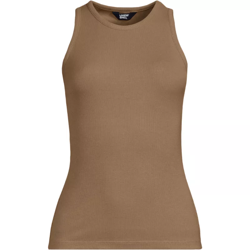 Women's Drapey Rib Fitted Tank Top, Front