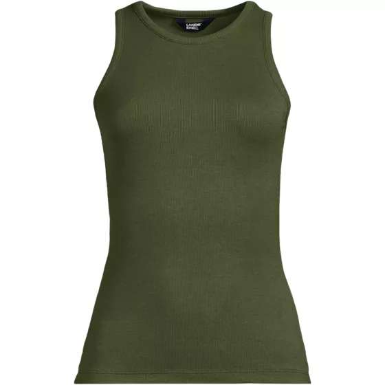 Women's Drapey Rib Fitted Tank Top - primary