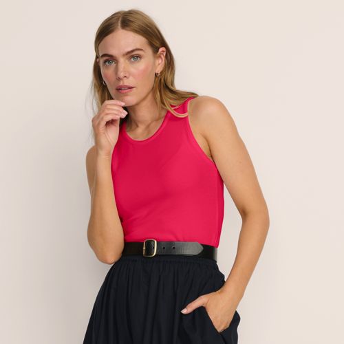 Women's Drapey Rib Fitted Tank Top, alternative image