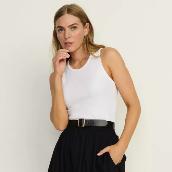 Women's Drapey Rib Fitted Tank Top - primary