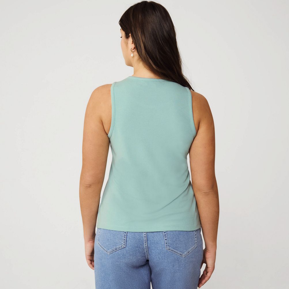 売れ筋商品|||ランズエンド カットソー トップス レディース Women's Drapey Rib Fitted Tank Top Crisp blue Women's Drapey Rib Fitted Tank Top | Lands' End