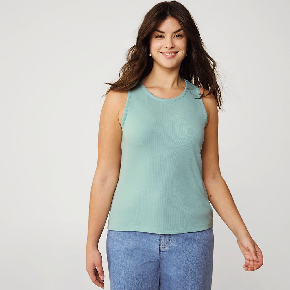 売れ筋商品|||ランズエンド カットソー トップス レディース Women's Drapey Rib Fitted Tank Top Sunset coral pink Women's Drapey Rib Fitted Tank Top | Lands' End