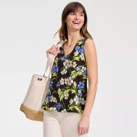 Women's Creaseless V-neck Sleeveless Top - primary