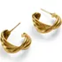 Water-Resistant Twisted Hoop Earrings, alternative image