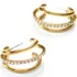 Water-Resistant Hoop Earrings with Pave, alternative image