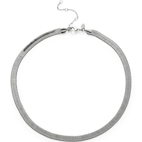 Water-Resistant Short Wide Layering Necklace - Lands End - Gray 36$