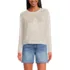 Women's Cotton Viscose Mesh Jacquard Crew Neck Sweater, Front