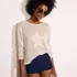 Women's Cotton Viscose Mesh Jacquard Crew Neck Sweater, alternative image