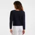 Women's Cotton Viscose Mesh Jacquard Crew Neck Sweater, Back