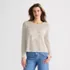 Women's Cotton Viscose Mesh Jacquard Crew Neck Sweater, Front