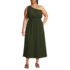 Women's Plus Size Creaseless One Shoulder Midi Dress, Front