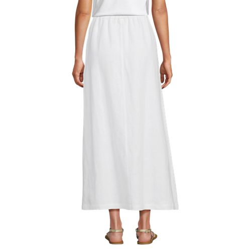  Lands' End Leinen-midirock, Damen, Größe:36 Petite, Weiß, By Lands' End 