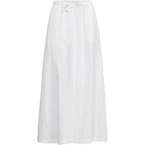  Lands' End Leinen-midirock, Damen, Größe:36 Petite, Weiß, By Lands' End 