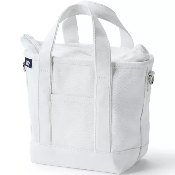 Small Solid Color 3 Pocket Zip Top Canvas Tote Bag - primary