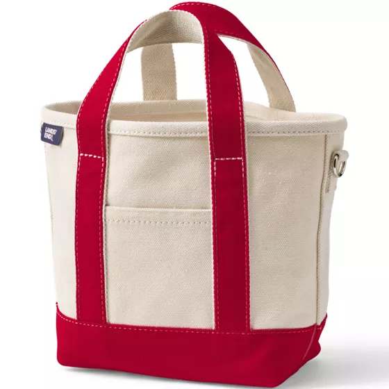 Small 3 Pocket Open Top Canvas Tote Bag - primary