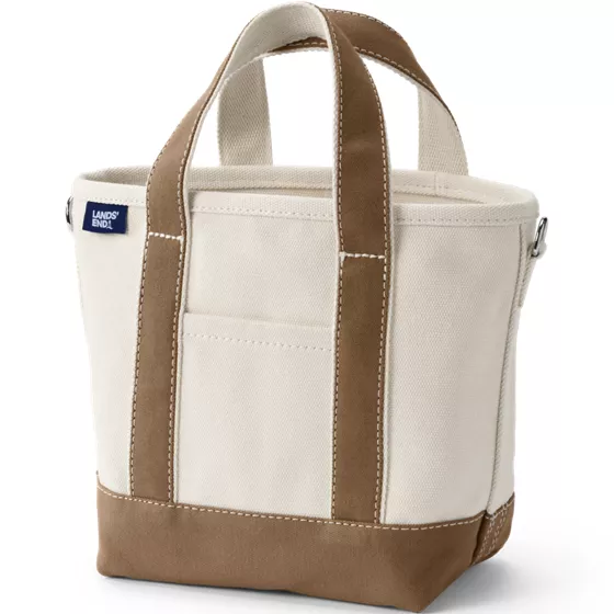 Small 3 Pocket Open Top Canvas Tote Bag - primary