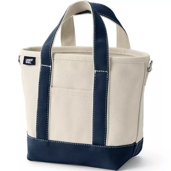 Small 3 Pocket Open Top Canvas Tote Bag - primary