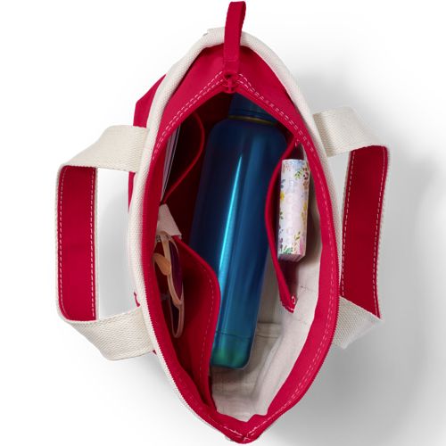  Lands' End Kleine Canvastasche Mit Zipper, Damen, Größe:null Regular, Rot, Baumwolle, By Lands' End 