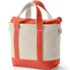 Small Natural 3 Pocket Zip Top Canvas Tote Bag, Back
