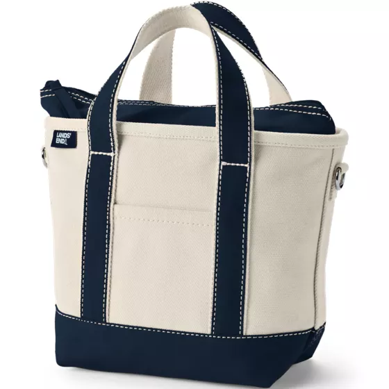 Small 3 Pocket Zip Top Canvas Tote Bag - primary