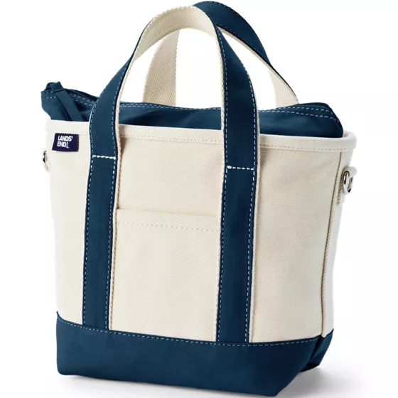 Small 3 Pocket Zip Top Canvas Tote Bag - primary