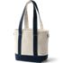 Small Natural 3 Pocket Open Top Long Handle Canvas Tote Bag, Back